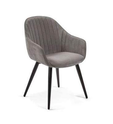Chaise Fabia velours gris - Kave Home