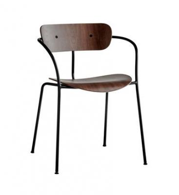 &TRADITION Chaise - PAVILION AV4 cuir Cognac Cuir Noble, ch&ecirc;ne, tube d'acier