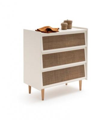 Commode 3 tiroirs en cannage, Taga