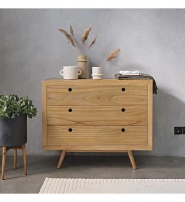 Commode en mindi massif 110 cm - Naturel