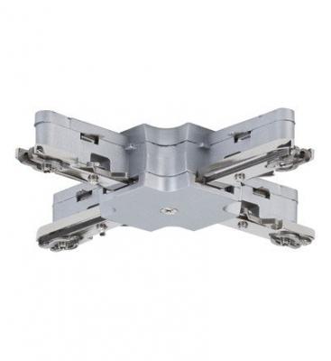 PAULMANN Connecteur en X Urail Light&easy m&eacute;tal gris argent, 