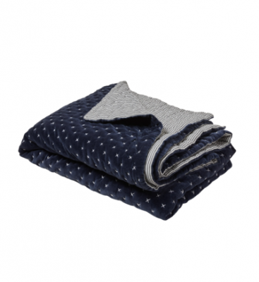 MADURA  - Couvre-lit matelass&eacute; Malo - Bleu Nuit - 240x260 cm