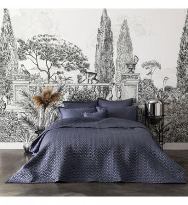 ALEXANDRE TURPAULT Couvre lit en satin de coton bio bleu 260x240