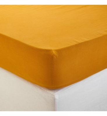  Drap housse en lin lav&eacute; l&eacute;g&egrave;rement froiss&eacute; carlina 20770 