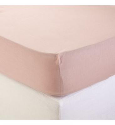  Drap housse en lin lav&eacute; l&eacute;g&egrave;rement froiss&eacute; carlina 20783 