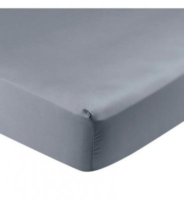 ANNE DE SOLENE  Drap housse Eclat 180x200cm argent satin coton 120F