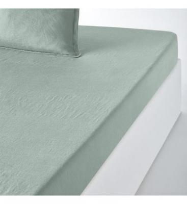 LA REDOUTE INTERIEURS Drap housse lin lav&eacute;, bonnet 30cm, Linot