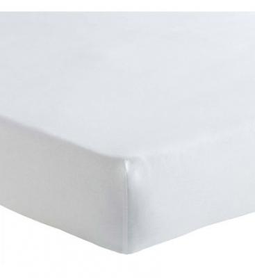 ALEXANDRE TURPAULT Drap housse en lin m&eacute;tis blanc 160x200