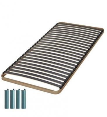 EBAC Sommier &agrave; lattes + pieds 120x190 C224 - 48 lattes bois - Fabrication fran&ccedil;aise