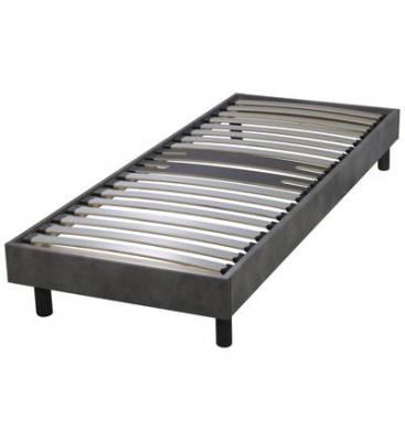 EBAC  Literie Sommier + Jeu de Pieds 90x190 Decokit 18 Lattes Beton