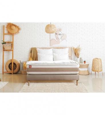 MARMOTTES & CO Ensemble LE D&Eacute;LICAT Ressorts ensaches Memoire de forme 5 zones de confort et sommier Beige