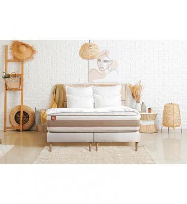 MARMOTTES & CO Ensemble LE D&Eacute;LICAT Ressorts ensaches Memoire de forme 5 zones de confort double sommiers Blanc