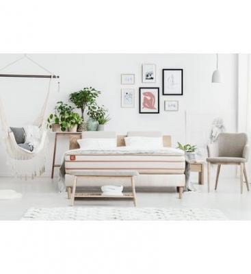 MARMOTTES & CO Ensemble LE DOUX Memoire de forme 3 zones de confort sommier Blanc