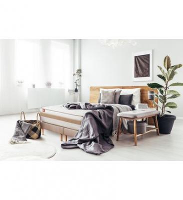 MARMOTTES & CO Ensemble LE RAFFIN&Eacute; Ressorts ensaches Memoire de forme BioVisco Maxi epaisseur double sommiers Beige