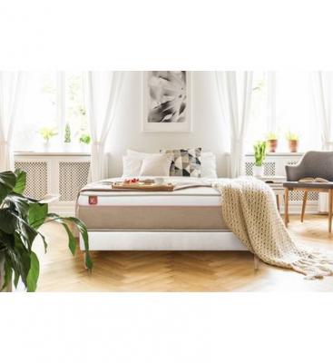 MARMOTTES & CO Ensemble LE SOYEUX Ressorts ensaches Memoire de forme BioVisco sommier kit Blanc