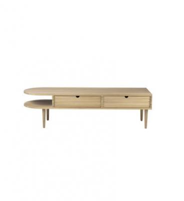 Fdb m&oslash;bler - F24 banc radius, ch&ecirc;ne laqu&eacute; clair