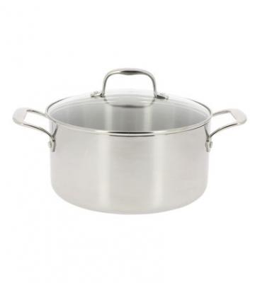SITRAM Faitout Rapsody en inox avec couvercle &Oslash; 24 cm Gris 