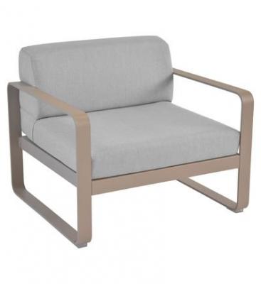 FERMOB Fauteuil Bellevie  avec coussins gris flanelle Muscade