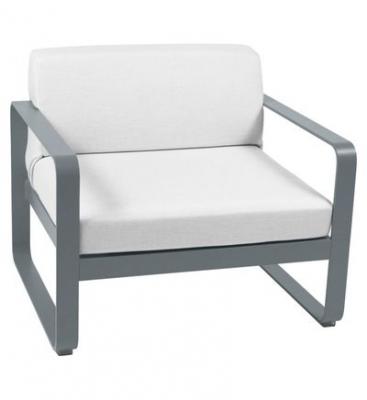 FERMOB  Fauteuil BELLEVIE - 26 gris orage - blanc gris&eacute;