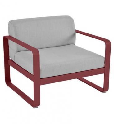 FERMOB Fauteuil Bellevie  avec coussins gris flanelle Piment