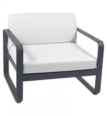 FERMOB  Fauteuil BELLEVIE - blanc gris&eacute; - 47 anthracite mat