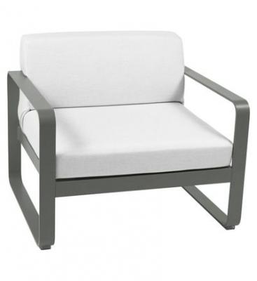 FERMOB  Fauteuil BELLEVIE - 48 romarin mat - blanc gris&eacute;