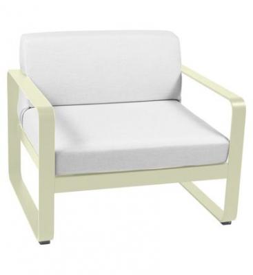 FERMOB  Fauteuil BELLEVIE - 65 vert tilleul - blanc gris&eacute;