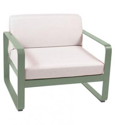 FERMOB  Fauteuil BELLEVIE - 82 cactus mat - blanc gris&eacute;