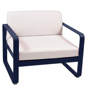 FERMOB  Fauteuil BELLEVIE - 92 bleu abysse - blanc gris&eacute;