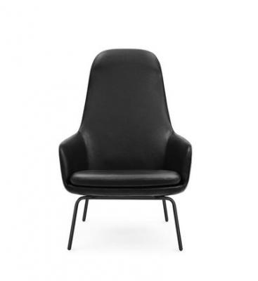 NORMANN COPENHAGEN Fauteuil Era dossier haut - acier noir/ Tango cuir 41599