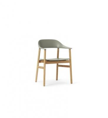 NORMANN COPENHAGEN  - Chaise &agrave; accoudoirs Herit, ch&ecirc;ne / vert-de-gris