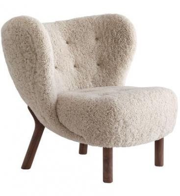 &TRADITION Fauteuil Little Petra VB1 - noyer huil&eacute; - sheepskin moonlight