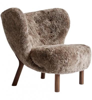 &TRADITION Fauteuil Little Petra VB1 - noyer huil&eacute; - sheepskin sahara