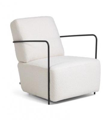 KAVE HOME Fauteuil Gamer effet shearling blanc - 