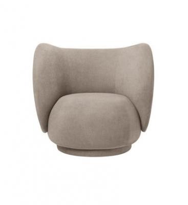 FERM LIVING Fauteuil - RICO Bross&eacute; L 87 x P 81,5 x H 79 cm, assise H 41 cm Sable