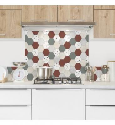 99DECO Cr&eacute;dence cuisine Fond de hotte ALU L 60xH 70cm Multicolore