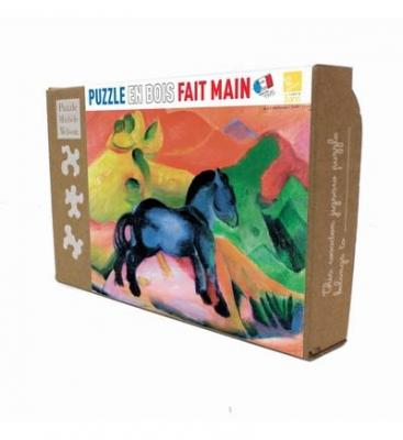  Puzzle en bois 12 pi&egrave;ces CHEVAL BLEU Puzzle Michele Wilson Multicolore