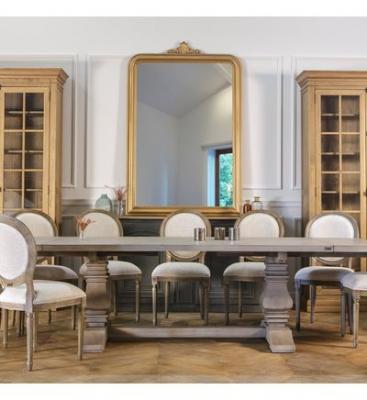 ROBIN DES BOIS Miroir 177x117 style classique, cadre en pin bois dor&eacute;