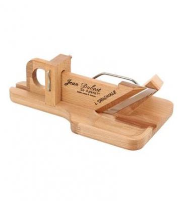 JEAN DUBOST Guillotine a saucisson en hetre huil&eacute; 29x16x9cm