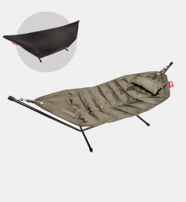 FATBOY Hamac Headdemock avec support, coussins et housse de pluie - Taupe
