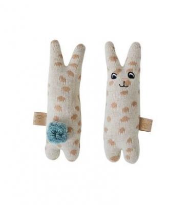 OYOY LIVING DESIGN Hochet lapin marron en coton et polyester H16x5x5cm