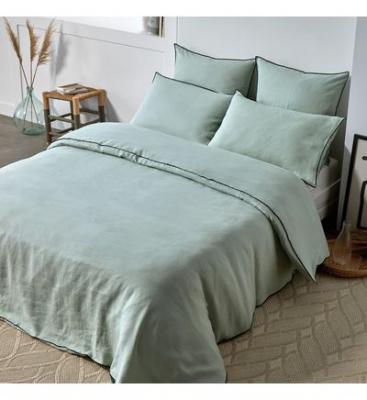 MADURA Housse de couette 140x200 cm Tilleul et bourdon noir en Lin