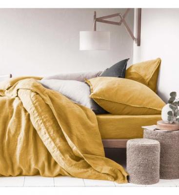 BLANC CERISE Housse de couette en lin lav&eacute;, R&Ecirc;VE DE LIN 