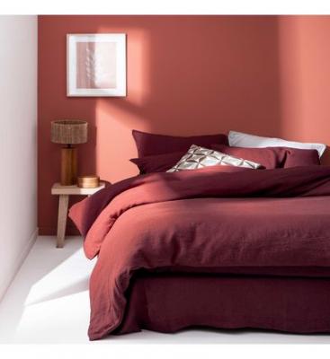 BLANC CERISE Housse de couette en lin lav&eacute;, R&Ecirc;VE DE LIN 