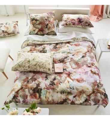 DESIGNERS GUILD Housse de couette imprim&eacute;e en percale de coton, Fleurs de jour