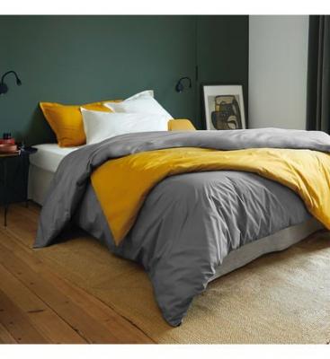 OLIVIER DESFORGES Housse de couette en percale de coton ardoise 260 x 240 cm