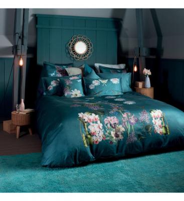 GARNIER THIEBAUT Housse de couette satin de coton 120 fils Iris canard 