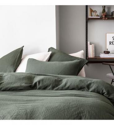 ESSIX Housse de couette en gaze de coton, Tendresse Bleu de Chine