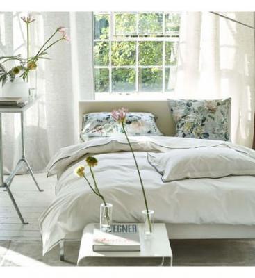 DESIGNERS GUILD Housse de couette unie en percale de coton, ASTOR FOREST SAGE