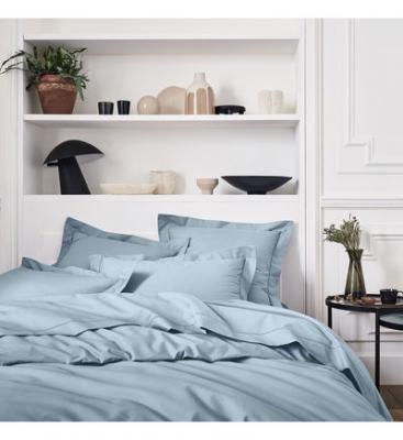 ESSIX Housse de couette en percale de coton Premi&egrave;re Bleu Glacier 260x240 cm 